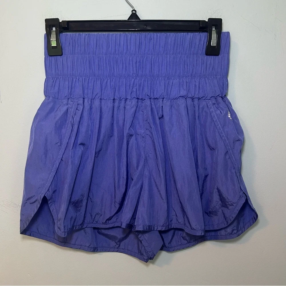 Free People Blue High Waist Lined The Way Home Athletic Shorts Size Medium
